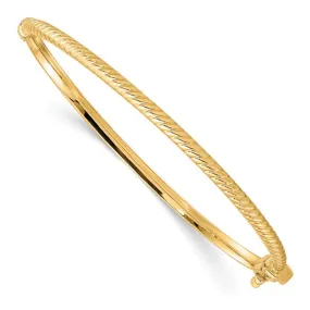 10K Polished Textured Bangle