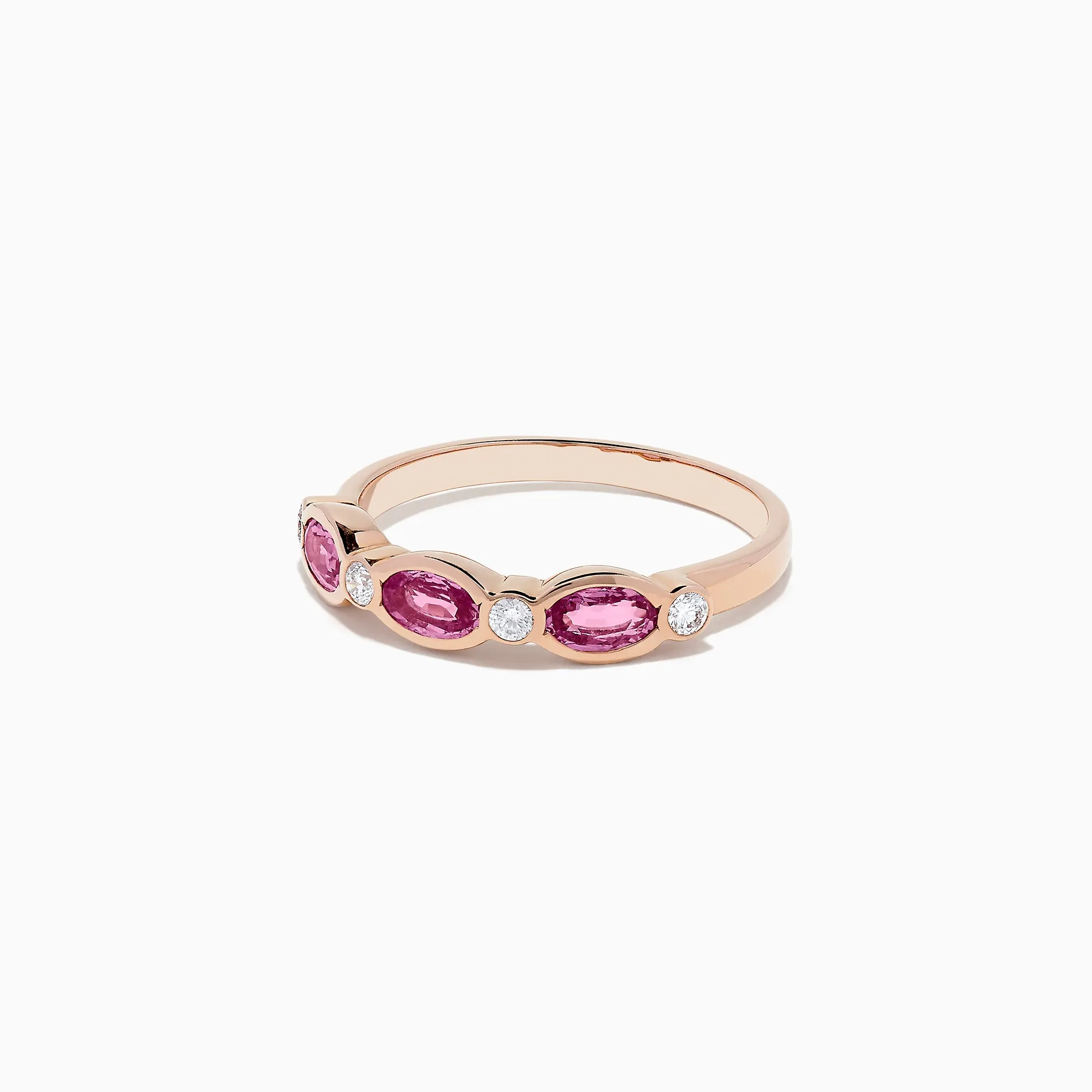 14K Rose Gold Pink Sapphire and Diamond Ring, 0.88 TCW