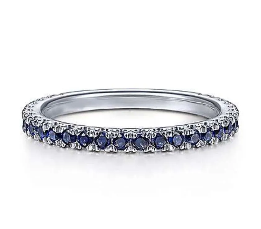 3/4 Blue Sapphire Stackable Ring