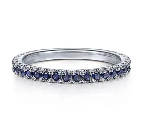 3/4 Blue Sapphire Stackable Ring