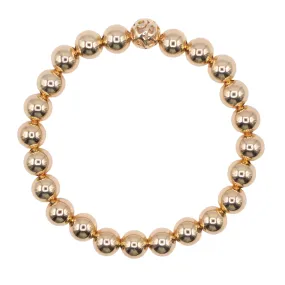 8mm 14k Yellow Gold Filled Smooth Beaded Bracelet