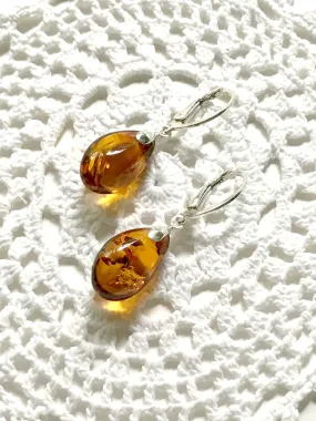 Amber Teardrop Dangles