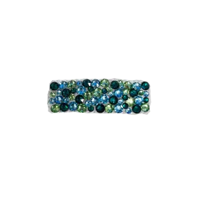 Bari Lynn Crystal Snap Clip - Blues & Greens