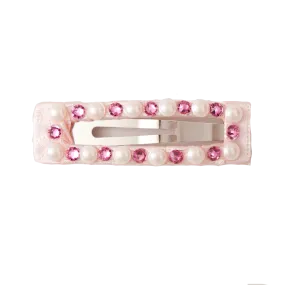 Bari Lynn Rectangle Clip - Pink & Pearl