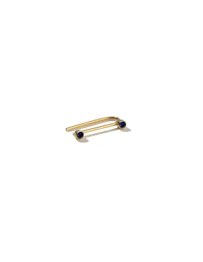 Baton Bleu earring <br>Solid gold