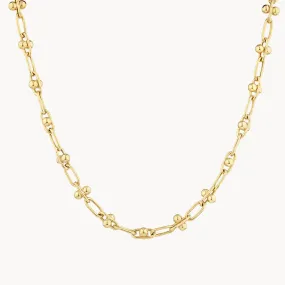 Bauble Paperclip Chain Necklace in Gold