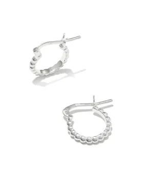 Beaded Huggie Earring in Sterling Silver