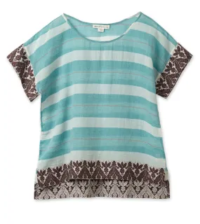 Bengal Border Crop Top - Mint