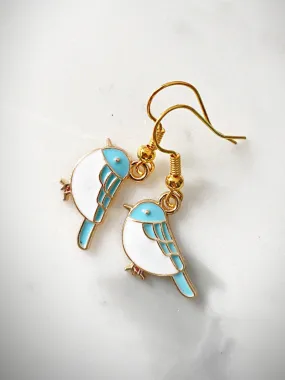 Blue Bird Enamel Dangles