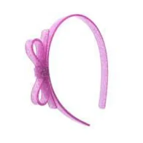 Bow Headband - Light Pink Glitter