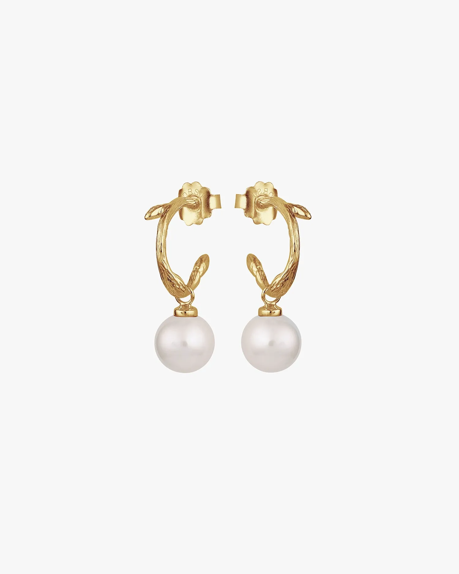 Branch pearl hoops gold