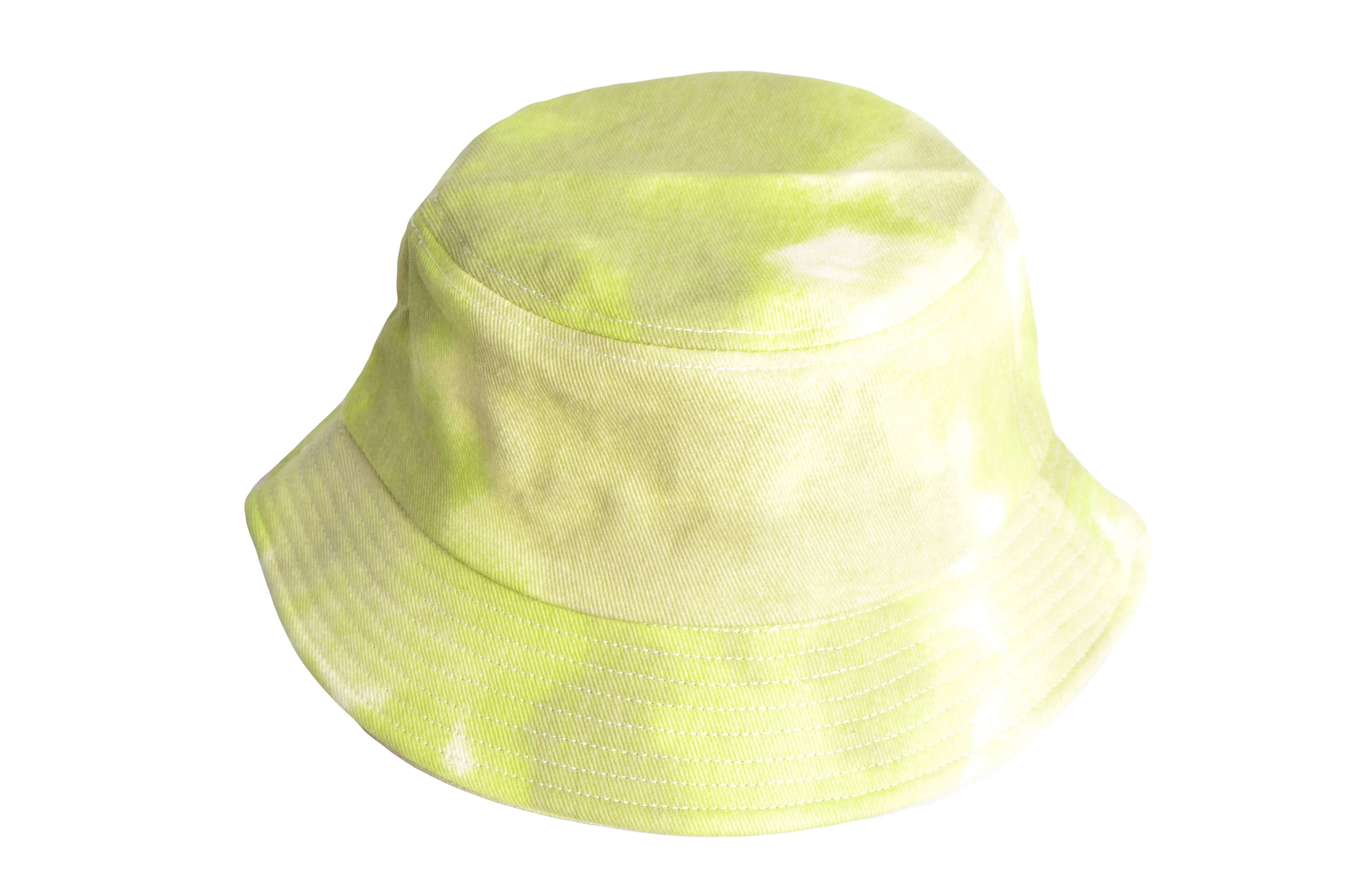 Chapeau bob effet tie-dye jaune