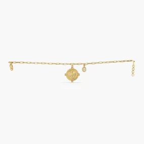 Citrine Scorpio Zodiac Gold Plated Silver Chain Bracelet