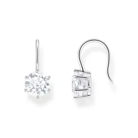 Earrings with white zirconia - silver