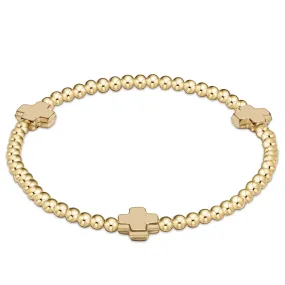 egirl Signature Cross Gold Pattern 3mm Bead Bracelet