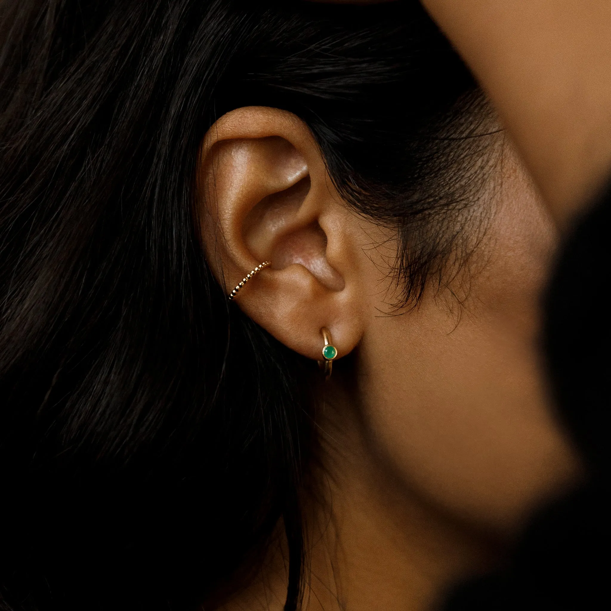 Emerald Astrea Hoop Earrings