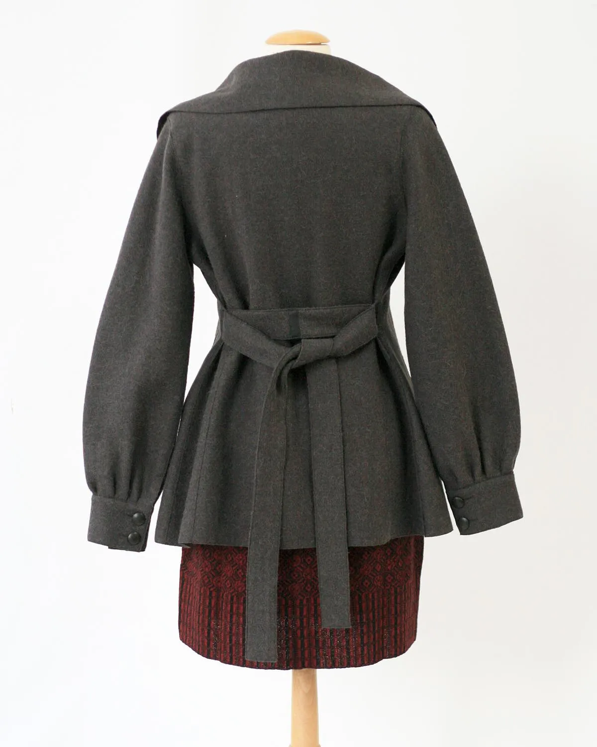 Eva Felted Alpaca Belted Jacket with Leather Detail