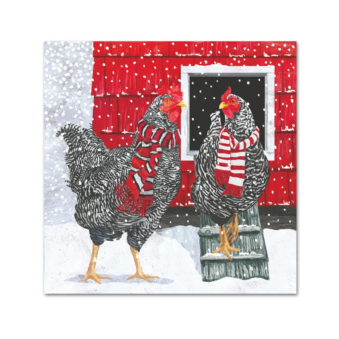 Holiday Hens Paper Beverage Napkins