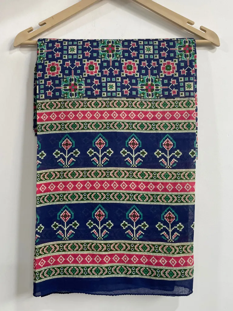 Indigo Kalamkari Cotton Dupatta