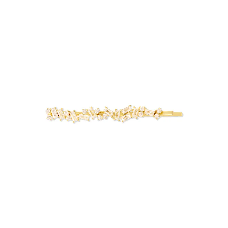 Jagged Baguette Gold Hair Clip