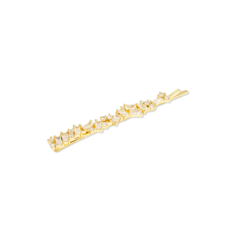 Jagged Baguette Gold Hair Clip