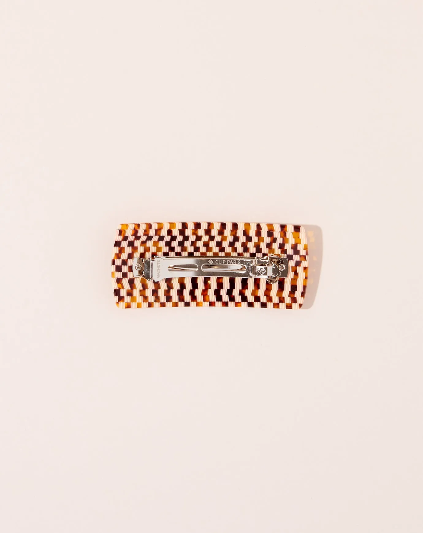 Jumbo Box Clip in Tortoise Checker