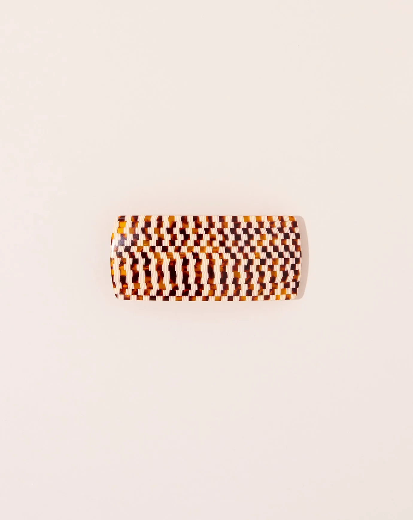 Jumbo Box Clip in Tortoise Checker