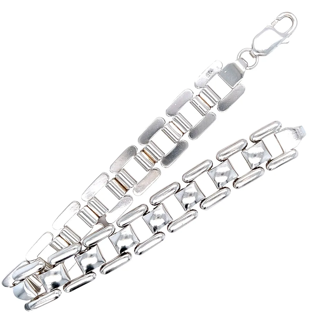 Ladder Link Silver Bracelet