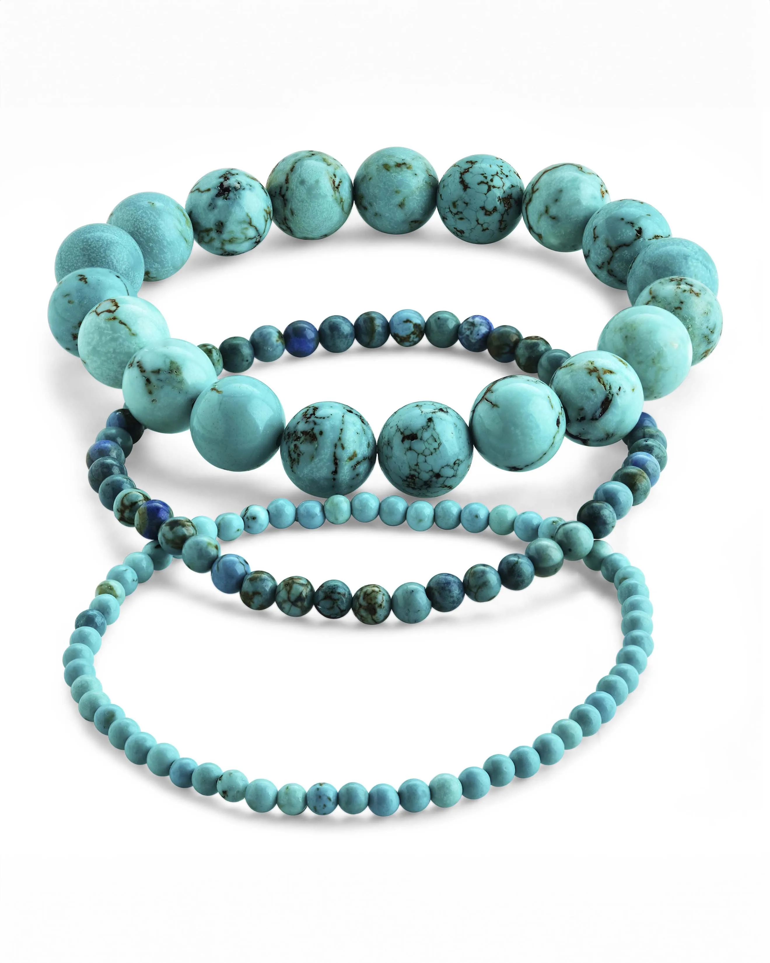 Light Turquoise Stretch Bracelet Set of 3