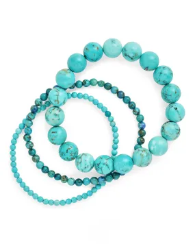 Light Turquoise Stretch Bracelet Set of 3