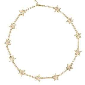 Margot Sparkling Star Choker | 18k Gold Plated