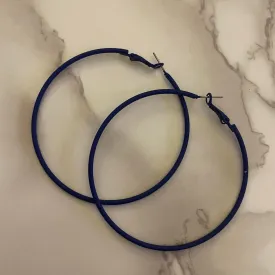 Morgan Matte Blue Hoop Earrings