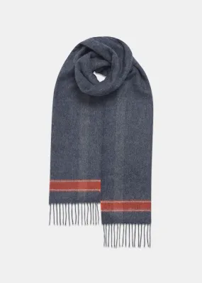 Oversized Lambswool Scarf Grey/Orange