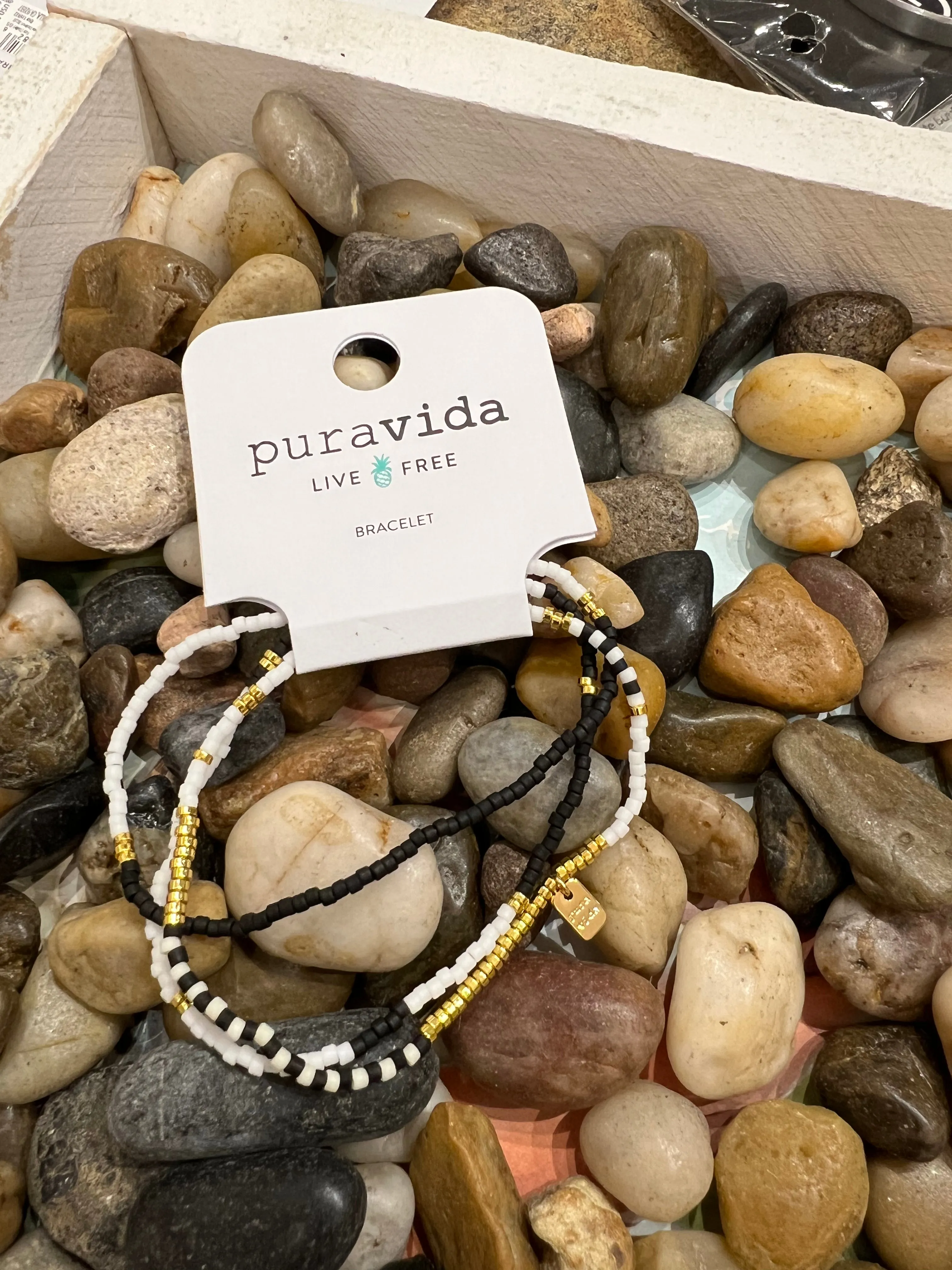 Puravida Mixed Seed Bead Stretch bracelets Set of 3 pack