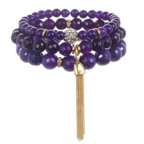 Purple Color Karma Bracelet Set