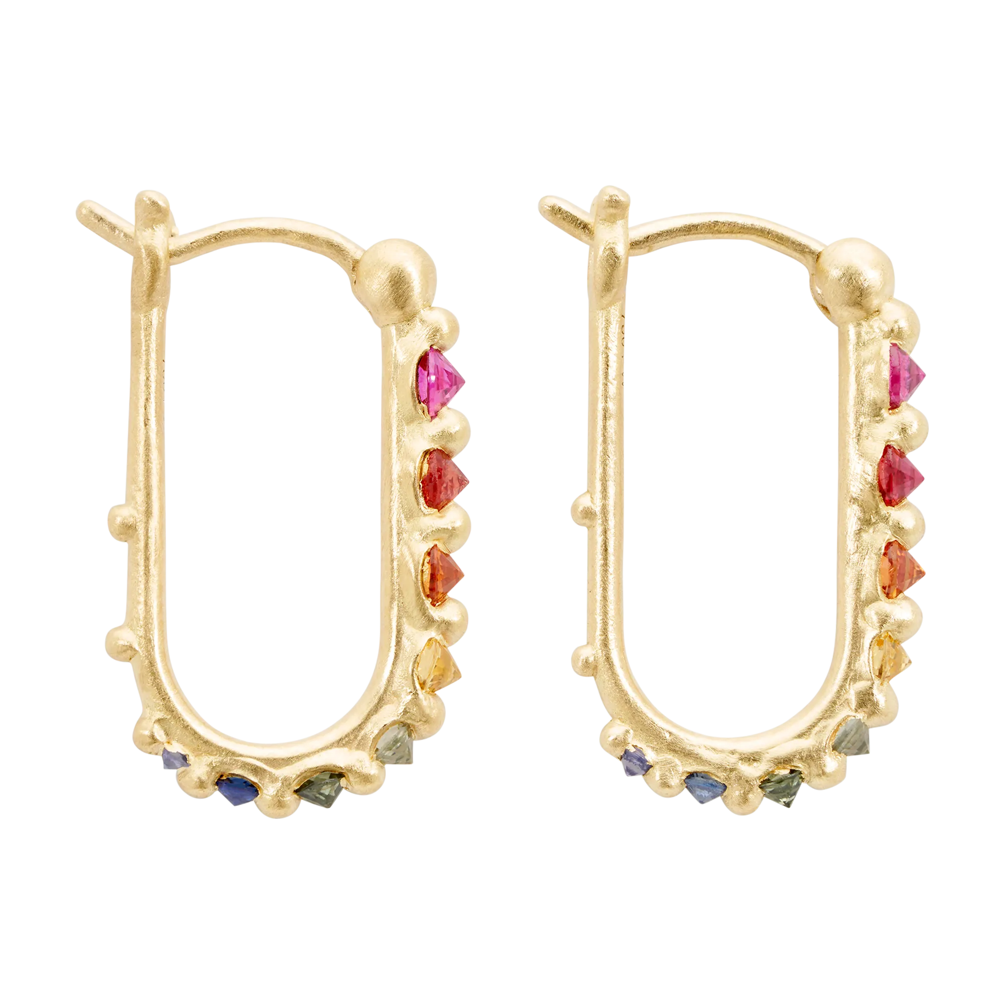 Rainbow Oval Polaris Hoop Earrings - Made to Order