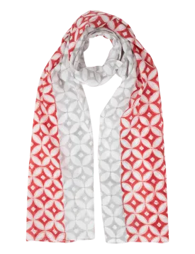 Red & Grey Diamond Scarf