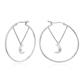 Selene Moonlight Hoops - Whitegold