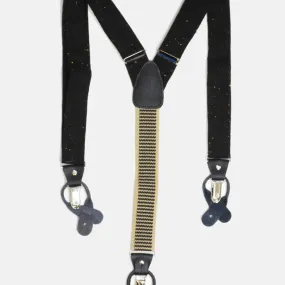 Speckled Black Wool Suspender - Curated Basics