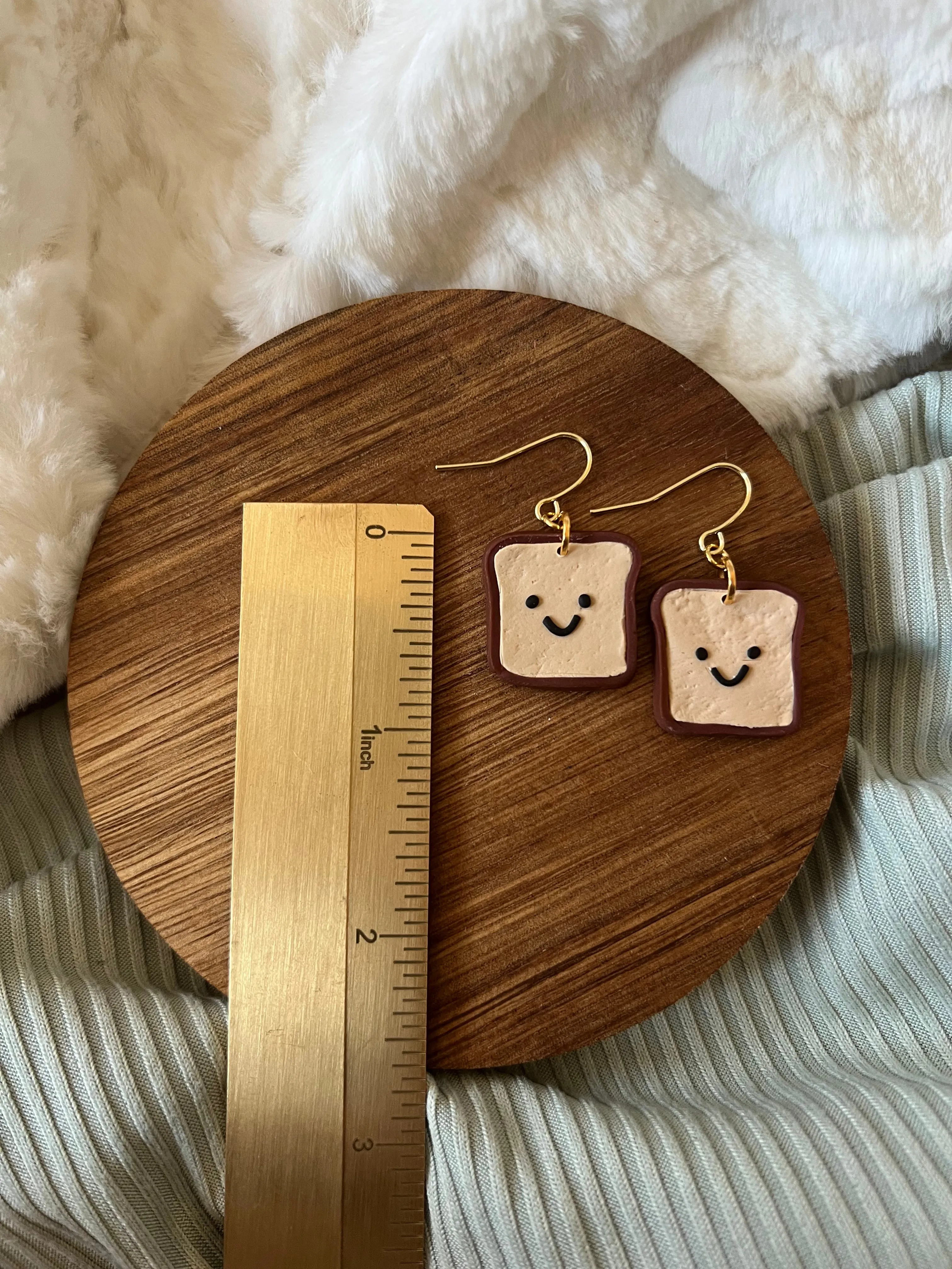 Teddy the Toast Earrings