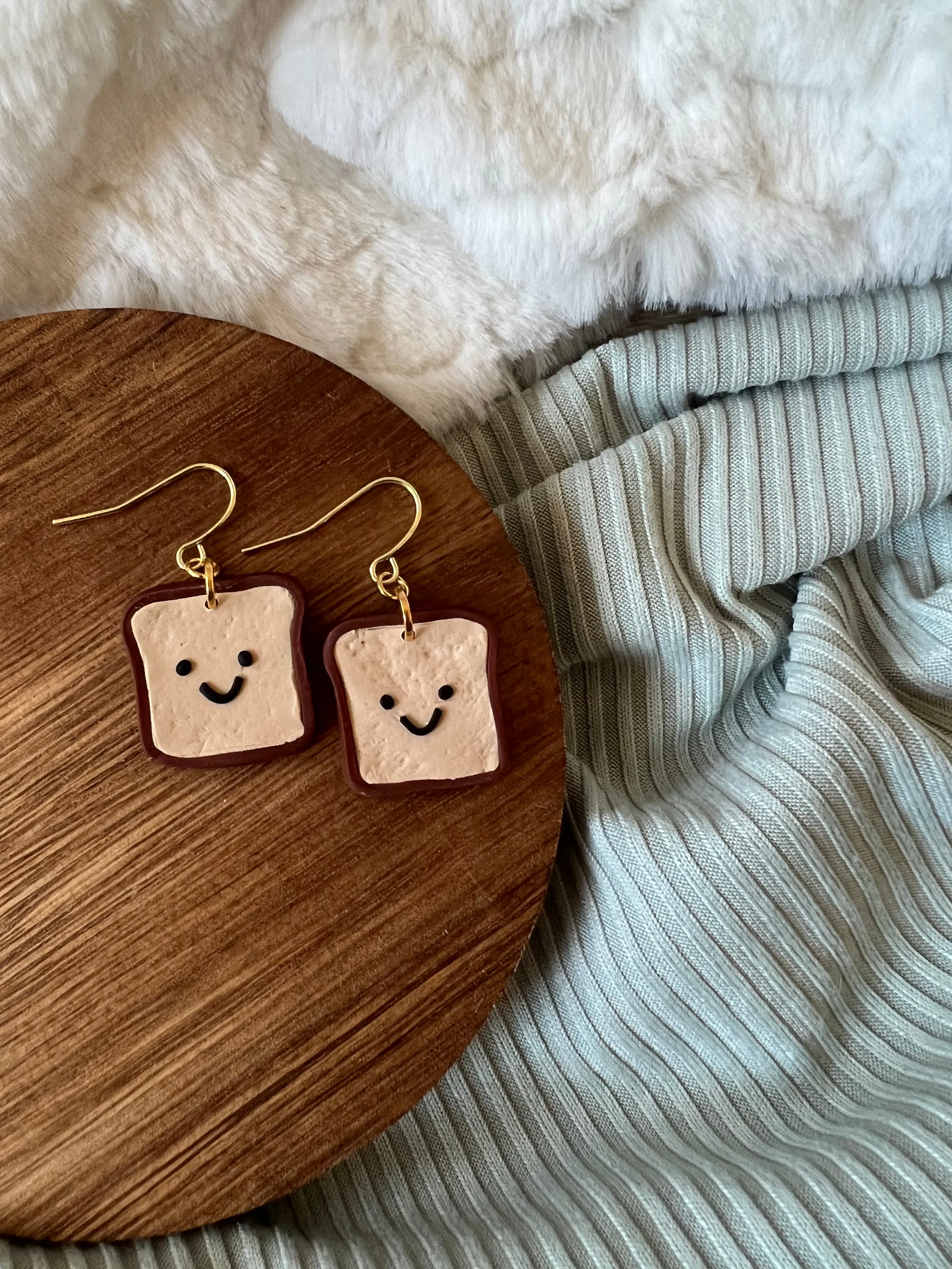 Teddy the Toast Earrings