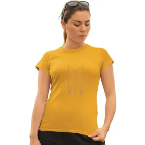 WOMENS BTS -3 PRINTED TSHIRT - MUSTARD